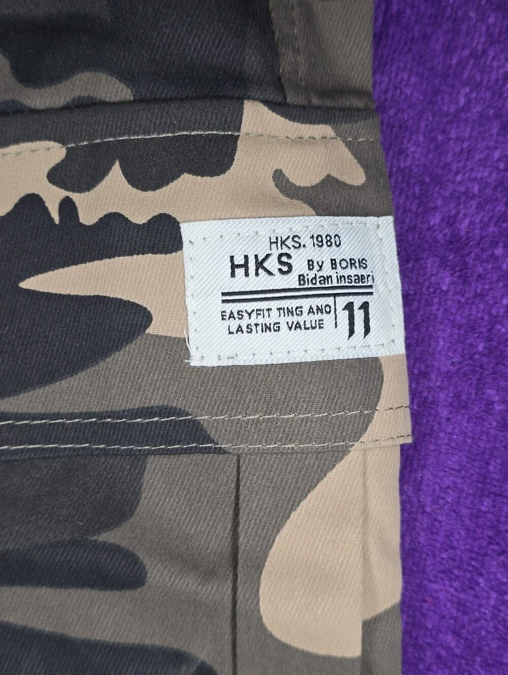 NWOT HKS by Boris-Lightweight Cargo Shorts-Mens MEDIUM-Army Green/Black/Tan Camo